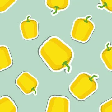 Paprika pattern. seamless texture with ripe sweet pepper Stock Illustration