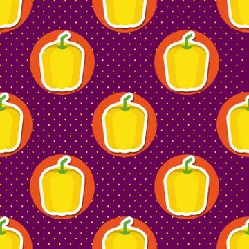 Paprika pattern. seamless texture with ripe sweet pepper 스톡 일러스트