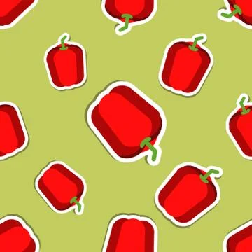 Paprika pattern. seamless texture with ripe sweet pepper 스톡 일러스트