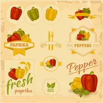 Paprika, pepper Stock Illustration