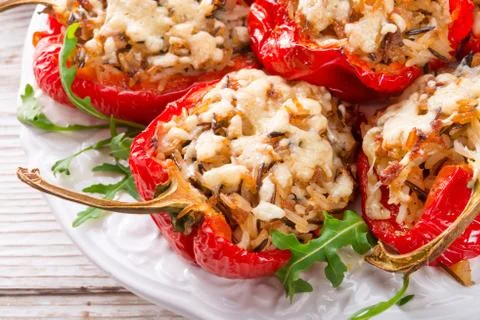Paprika with rice fullly Stock Photos