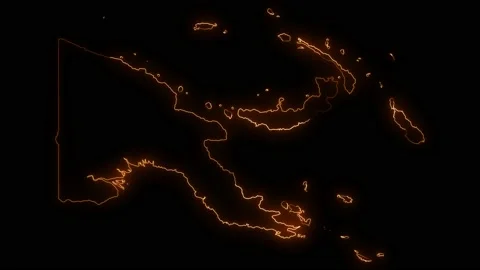 Papua map with all states or provinces glowing neon outline. Stock Footage 224861455