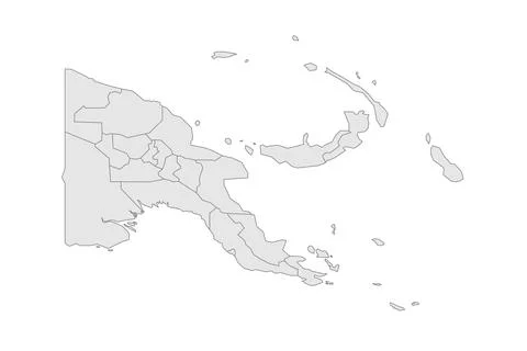 Papua New Guinea editable vector political map EPS Stock Illustration