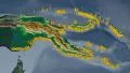 Papua New Guinea extruded. Bumps shaded. 4k or 4k+ Resolution