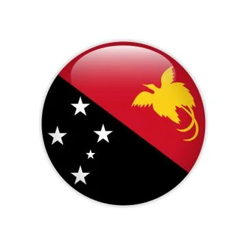 Papua New Guinea flag on button Stock Illustration