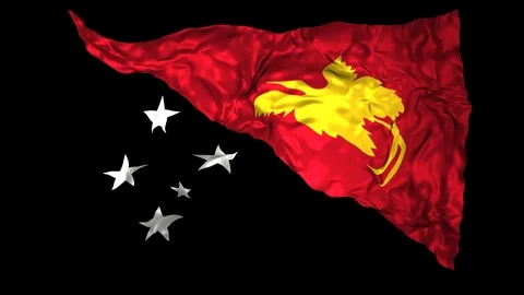 Papua New Guinea flag Stock Footage 110826207