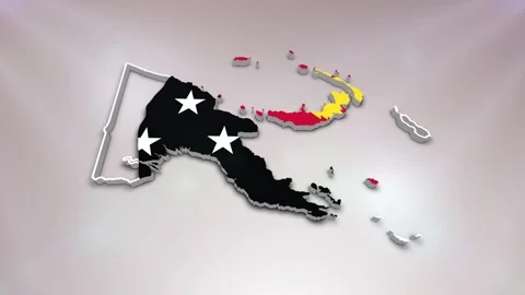 Papua New Guinea Flag on Map Stock Footage 277947244