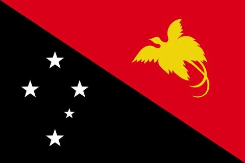 Papua New Guinea flag pattern background. Realistic national flag design. A.. Stock-Illustration