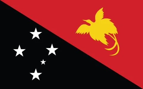 Papua New Guinea flag vector graphic. Rectangle Papuan flag illustration. Pap Stockillustratie
