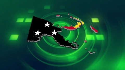 Papua New Guinea Map and Flag Background Stock Footage 344029540