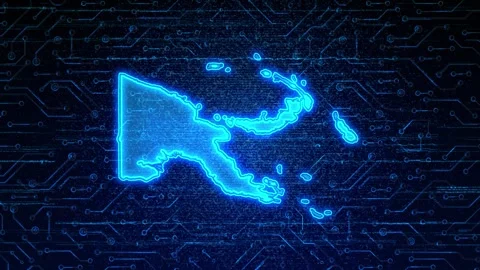Papua New Guinea Map Digital Technology Opener Stock Footage 335081880