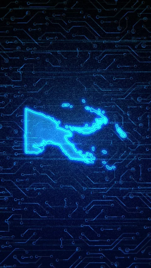 Papua New Guinea Map Digital Technology Opener Vidéo 336313726