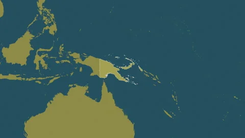 Papua New Guinea map - extract. Border. Pattern. Stock Footage 149282263