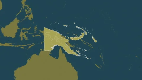 Papua New Guinea map - extract. Regions. Pattern. Stock Footage 241719150