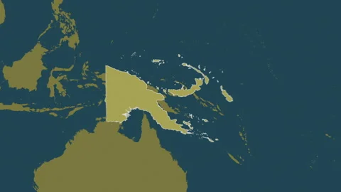 Papua New Guinea map - extract. Border. Pattern. Stock Footage 273370424