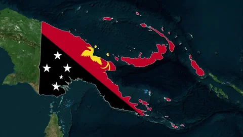 Papua new guinea Map with flag animation, geography of papua new guinea Stock-Footage 302888658