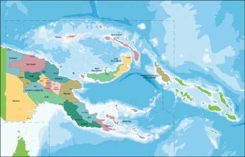 Papua New Guinea map Stock Illustration