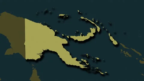 Papua New Guinea map - solid. Shadow. Pattern. Stock Footage 149285058