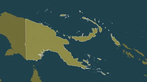Papua New Guinea map - solid. Regions. Pattern. Stock Footage 241720122