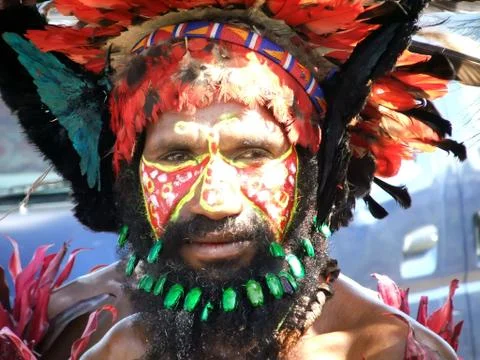 Papua warrior Stock Photos
