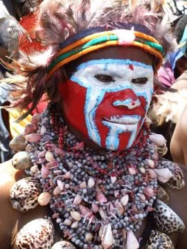 Papua warrior Stock Photos
