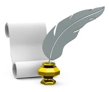 Papyrus and quill Stock Illustration