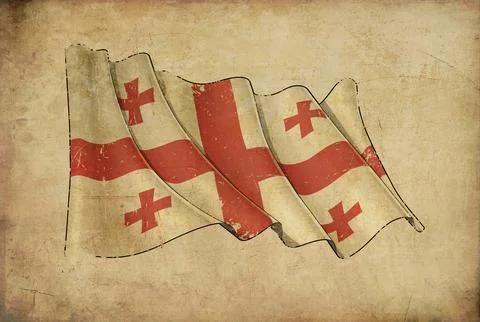 Papyrus Background  Flag of   Georgia Stock Illustration
