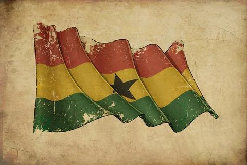 Papyrus Background  Flag of  Ghana Stock Illustration