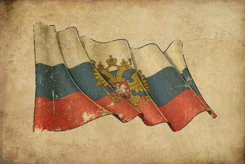 Papyrus Background  Flag of  Russian State Stock Illustration