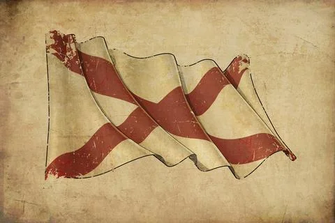 Papyrus Background  Flag of the State of Alabama Stock Illustration