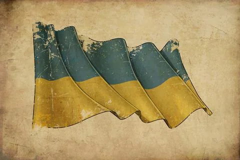 Papyrus Background  Flag of  Ukraine Stock Illustration