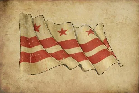 Papyrus Background  Flag of Washington DC Stock Illustration