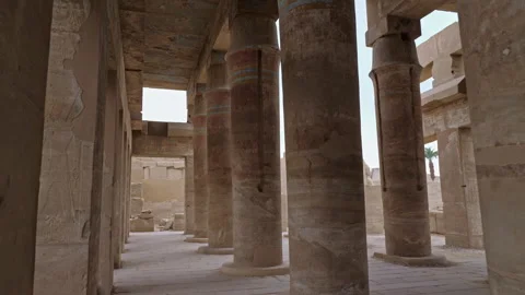Papyrus columns in Karnak temple Stock Footage 203531552