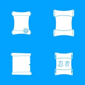 Papyrus icon blue set イラスト素材