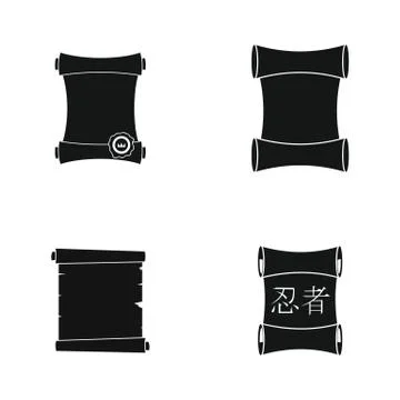 Papyrus icon set, simple style Illustrazione stock