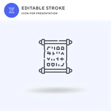 Papyrus icon vector, filled flat sign, solid pictogram isolated on white, logo 스톡 일러스트