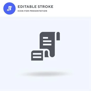 Papyrus icon vector, filled flat sign, solid pictogram isolated on white, logo Illustrazione stock