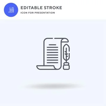 Papyrus icon vector, filled flat sign, solid pictogram isolated on white, logo 스톡 일러스트