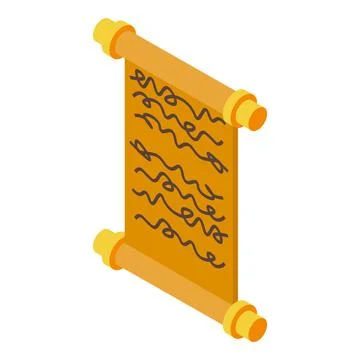 Papyrus memory icon isometric vector. Frame letter Illustrazione stock