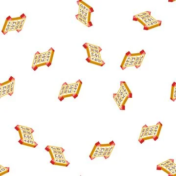 Papyrus paper list isometric icon seamless pattern Stock Illustration