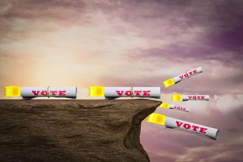 Papyrus is preparing to fly off a rock demonstrating Mail in vote or absentee Stock Illustration