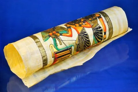 Papyrus scroll - Egyptian ancient document. Stock Photos