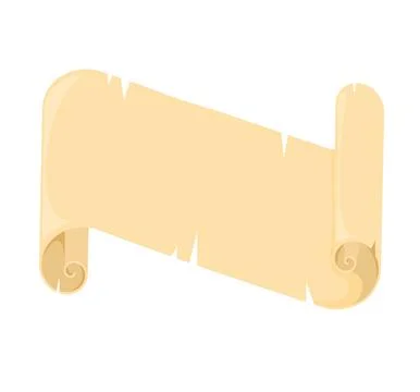 Papyrus scroll, parchment paper with old texture, vector banner isolated on w Stock Illustration