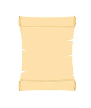 Papyrus scroll, parchment paper with old texture, vector banner isolated on w Stock Illustration