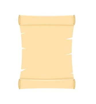 Papyrus scroll, parchment paper with old texture, vector banner isolated on w Stock Illustration