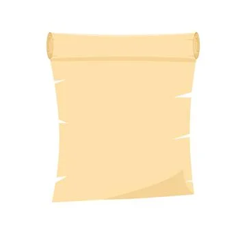 Papyrus scroll, parchment paper with old texture, vector banner isolated on w Stock Illustration