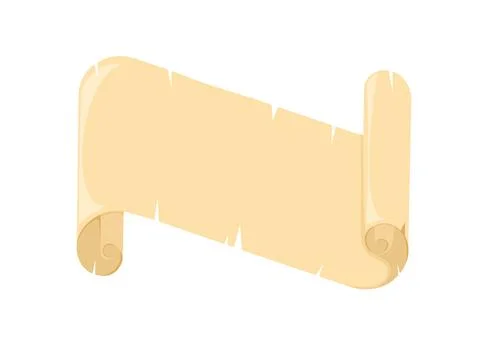 Papyrus scroll, parchment paper with old texture, vector banner isolated on w Stock Illustration