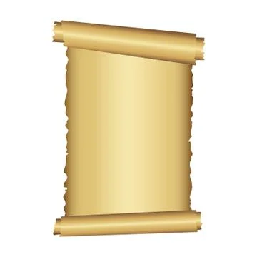 Papyrus scroll vector illustration isolated on white background. Illustrazione stock