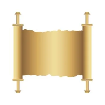 Papyrus scroll vector illustration isolated on white background. Stock Illustration