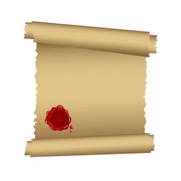 Papyrus scroll vector illustration isolated on white background. 스톡 일러스트